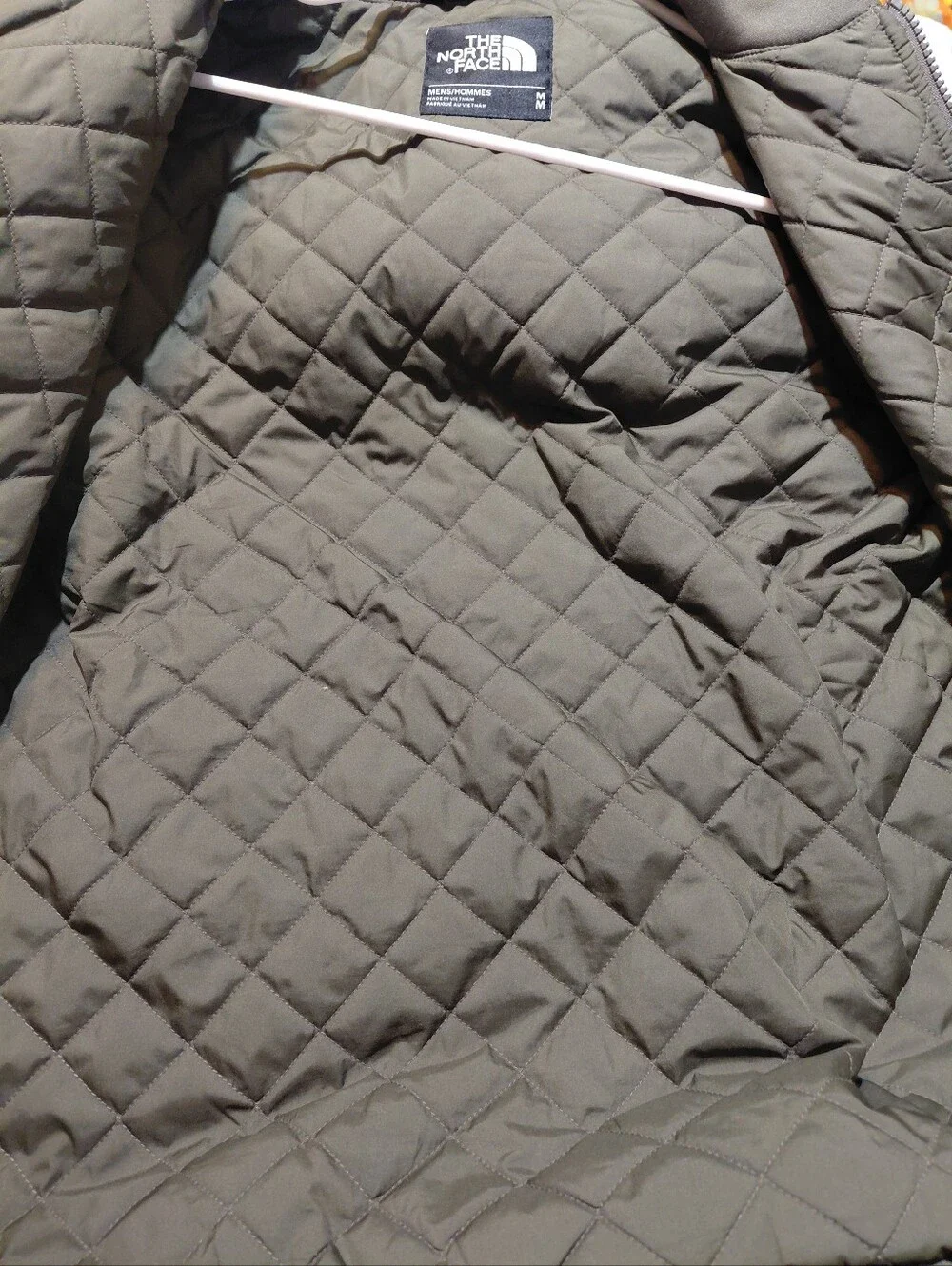 The North Face Jacket Mens Military Green Patched Quilted Size Medium